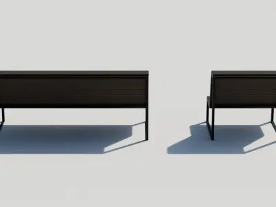 Modern bench for exterior visualization 3D model 3D model