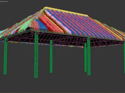 Natural Roof alang alang  gazeboo Bali 3D model