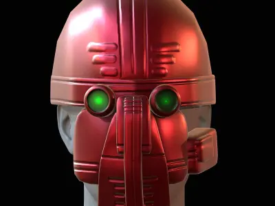 Gas mask helmet 3d model scifi Low-poly  Low-poly 3D model 371