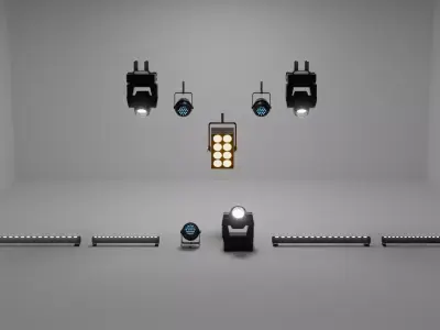 Pack lights for events and partys 3D model