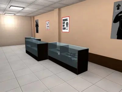 Shooting Interior Low-poly 3D model
