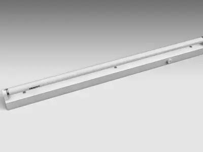 Single Fluorescent Tube Fixture Low-poly 3D model