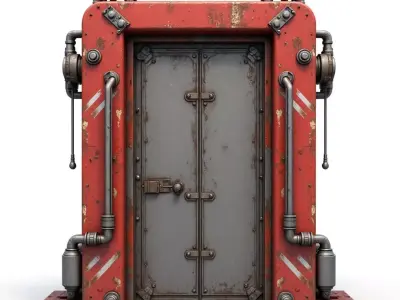 futuristic sci-fi door 3D print model shop