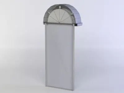 Door wooden Low-poly 3D model 2
