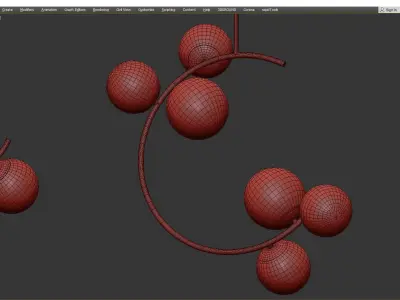 pendant light LED design gold with Shadow metal ring 6 light Low-poly 3D model