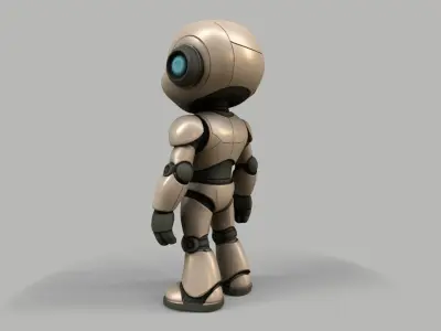 Stylized Cute Robot Low-poly 3D model