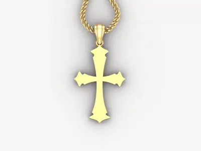 Light Gold 18K Cross Pendant 1CP031 3D print model