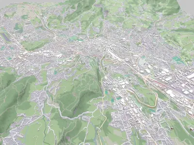 Cityscape Chambery France  3D model