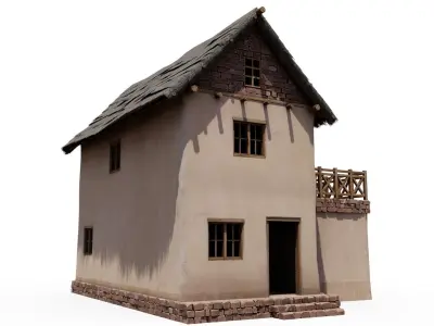 Thatch House Low-poly 3D model