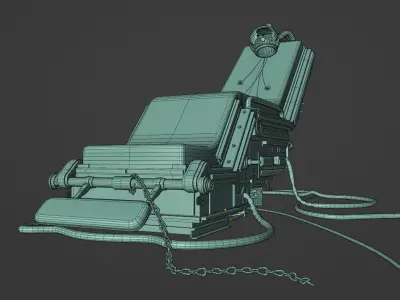 Sci-fi Laboratory Chair Low-poly 3D model
