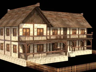 Complete Low Poly Medieval House Pack  Detailed Exterior Models Low-poly 3D model