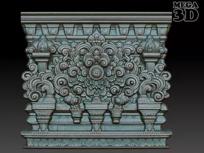 Indian Temple Wall basrelief 04 240613 3D print model