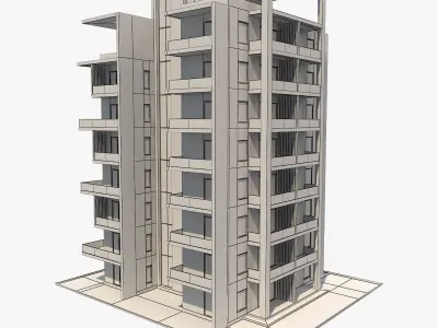 Apartment Building 9 3D model