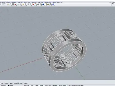 Ring 3D print model sterling silver with geometric pattern 3D print model