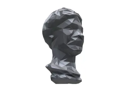 Low Poly Style Head Sculpture v1 001 Low-poly 3D model