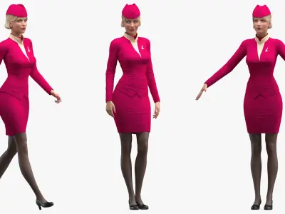  Airline Stewardess Rigged 