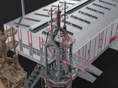 Steel works factory warehouse 3D Model Pack