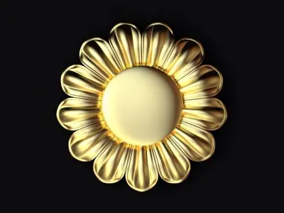 3 types of carved rosettes 3D model