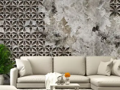 Carved Lattice Plaster Wallpaper Texture Texture