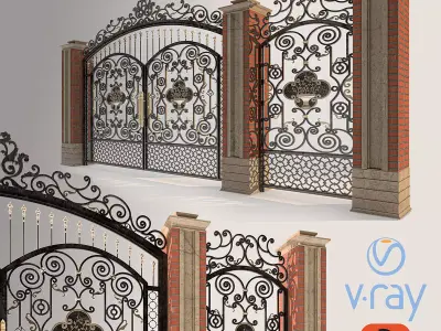  forge door Low-poly 3D model