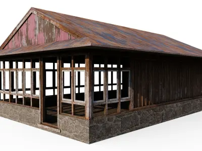 Tea House Low-poly 3D model