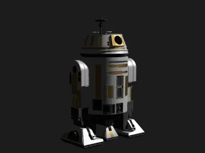 R3 Astromech Droid Low-poly 3D model