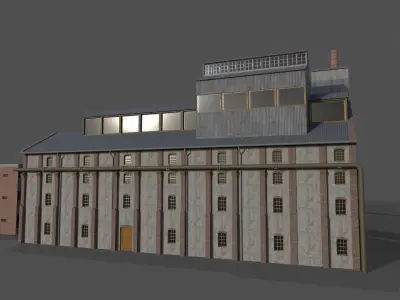 Old Sugar Mill Factory low poly Low-poly 3D model