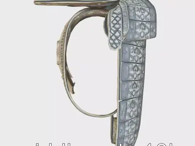 Authentic Ancient Samurai Armor with Ornate Engravings Low-poly 3D model