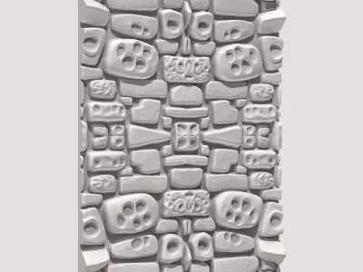 Seamless Uneven Travertine Wall Mesh 3D print model purchase