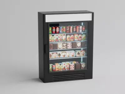 Glass Door Refrigerator Free low-poly 3D model