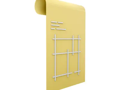  Building plan cartoon icon 3D model