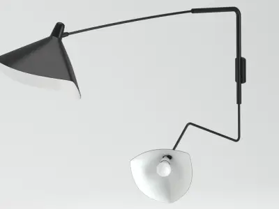 Serge Mouille two arm wall light 3D model