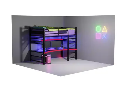 Gaming Room 3D model Low-poly 3D model