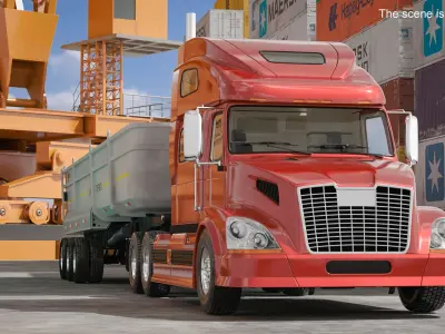  Semi Truck with Dump Trailer 