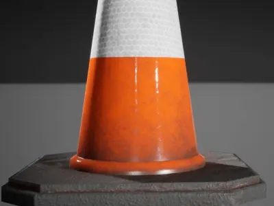 Traffic cone Low-poly 3D model 7