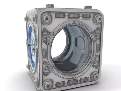 Futuristic SciFi Cube Container Model Pack Low-poly 3D model