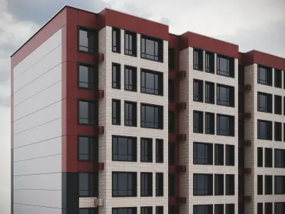 Modern Residential Building 018 3D model