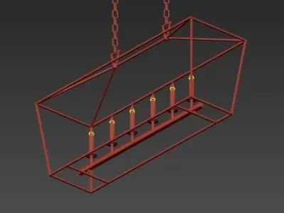 Linear Pendant Bronze RH chandelier 3D model purchase