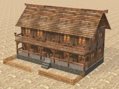 Medieval house fourteen 6 Low-poly 3D model