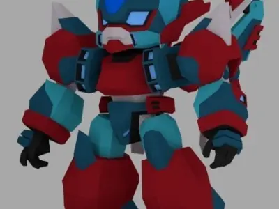Super Mecha 7 - Jobozt of Code Name 12OB1 Low-poly 3D model