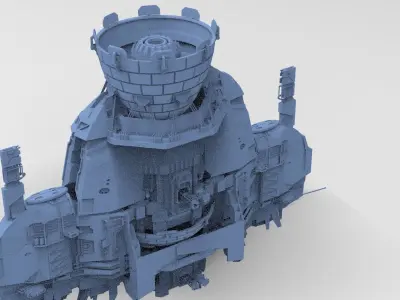 Sci-Fi Robot Tower Base 3 3D model