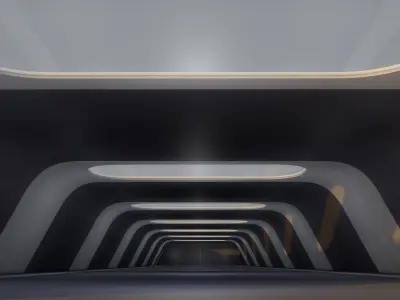 Sci Fi Tunnel Low-poly 3D model 7