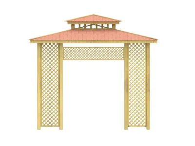  Outdoor Wood Gazebo 003 3D model