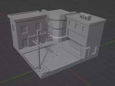Cyber punk model Low-poly 3D model