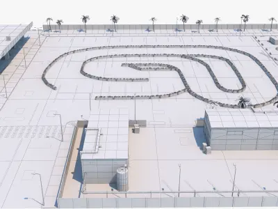 Drift Scene in Construction  Low-poly 3D model