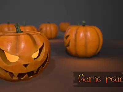 Halloween Pumpkin Game Ready Low-poly 3D model