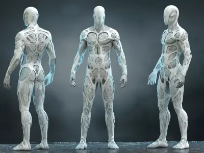 Drone Host Westworld Low-poly 3D model