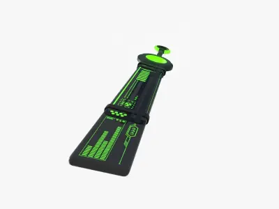 SciFi Sword A03 Black Green - Character Design Fashion Low-poly 3D model