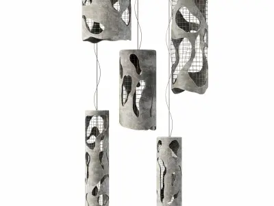 lamp old concrete cylinder  n2 3D model