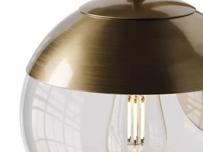 Mid-Century Clear Globe Sconce 3D model